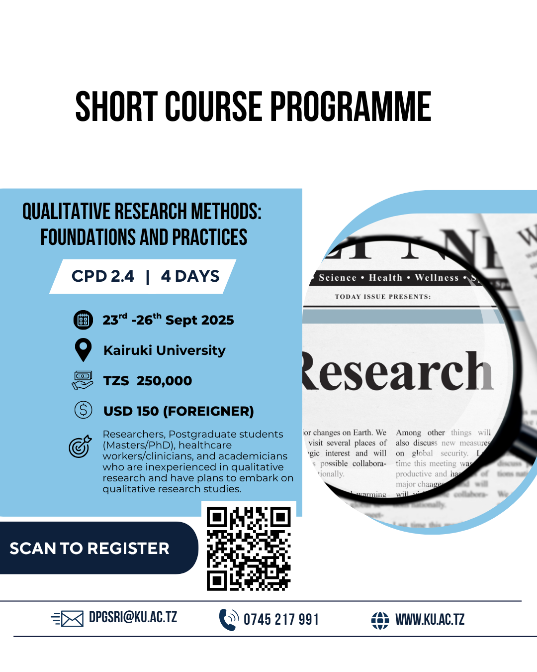 Short Course: Qualitative Research Methods